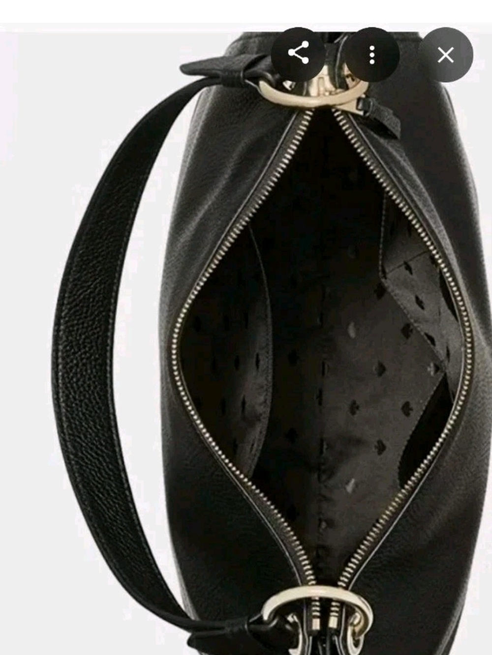 Kate Spade Kat Black Pebbled Leather Hobo Shoulder Bag Classic Large 13x12x4.5 - Picture 12 of 16